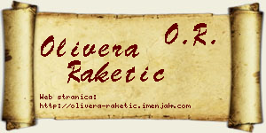 Olivera Raketić vizit kartica
